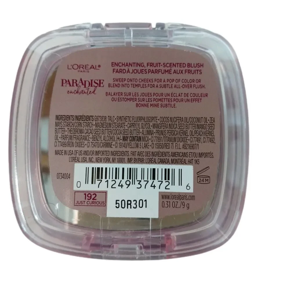 L'oreal Blush 192 Just Curious Paris Paradise Enchanted Fruit Scented Shade New